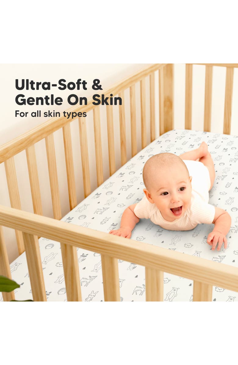 KeaBabies 2-Pack Isla [Protect+] Waterproof Crib Sheets, Alternate, color, Woodland