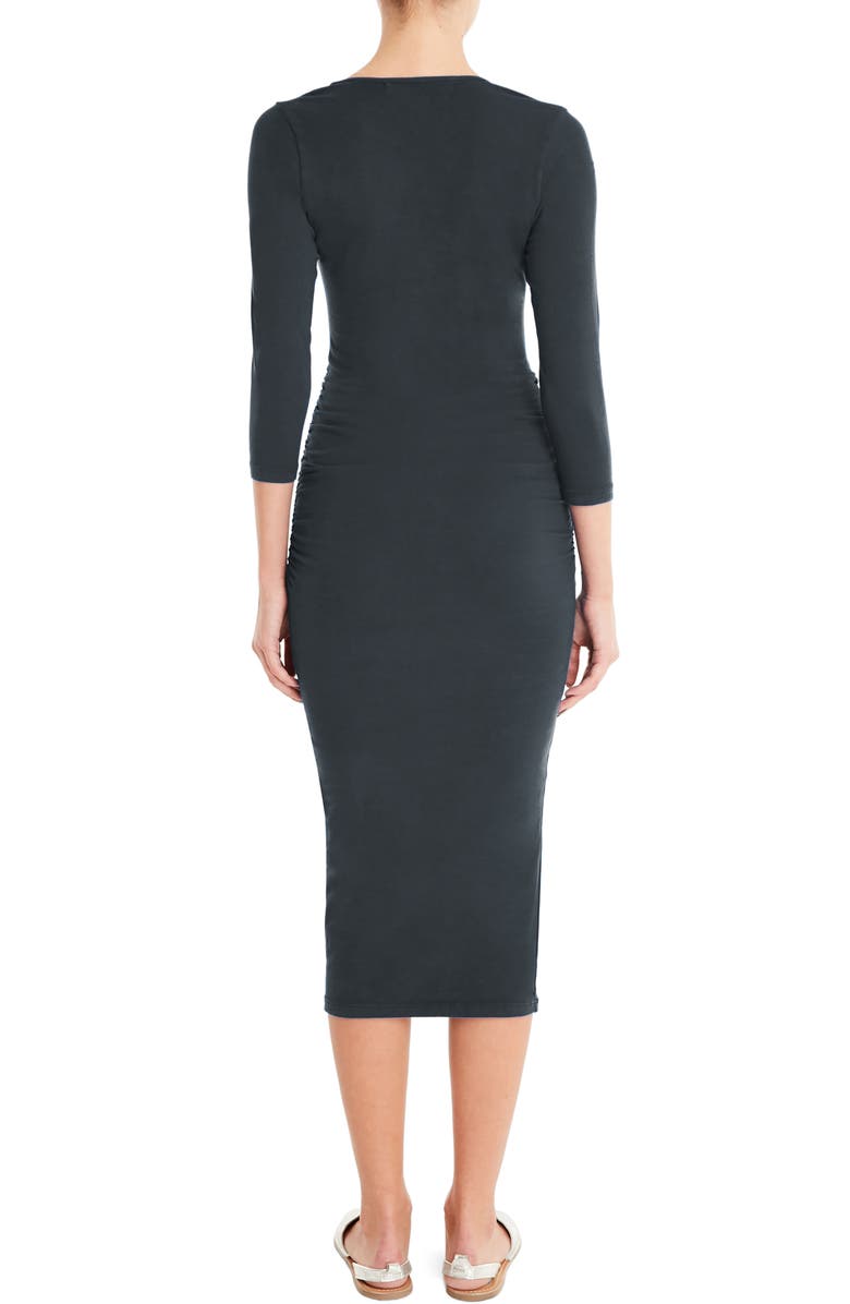 Michael Stars Ruched Midi Dress, Alternate, color, 