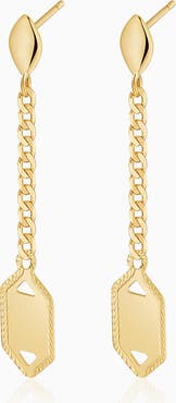 Oradina 14K Gold Anthem Drop Earrings