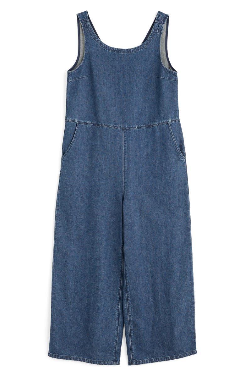 Seasalt Cornwall Salt Air Wide Leg Denim Jumpsuit, Alternate, color, Mid Wash