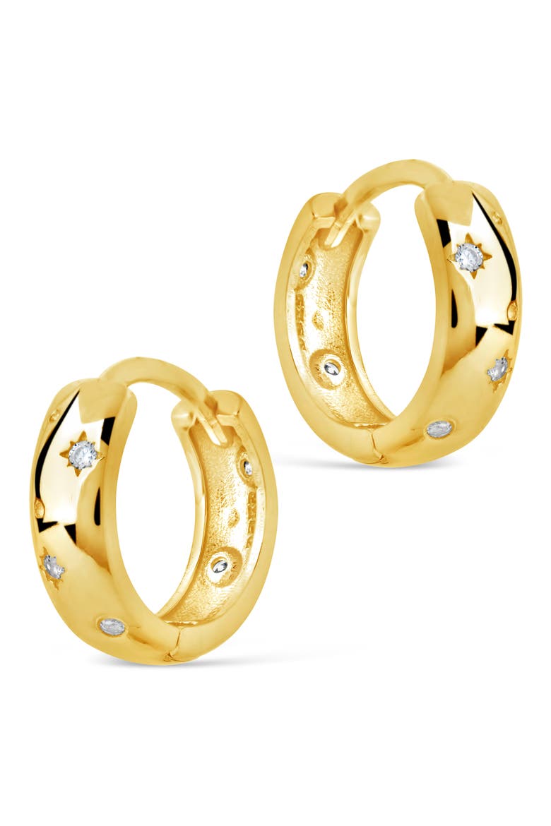 Greer Cubic Zirconia Huggie Hoop Earrings, Alternate, color, GOLD