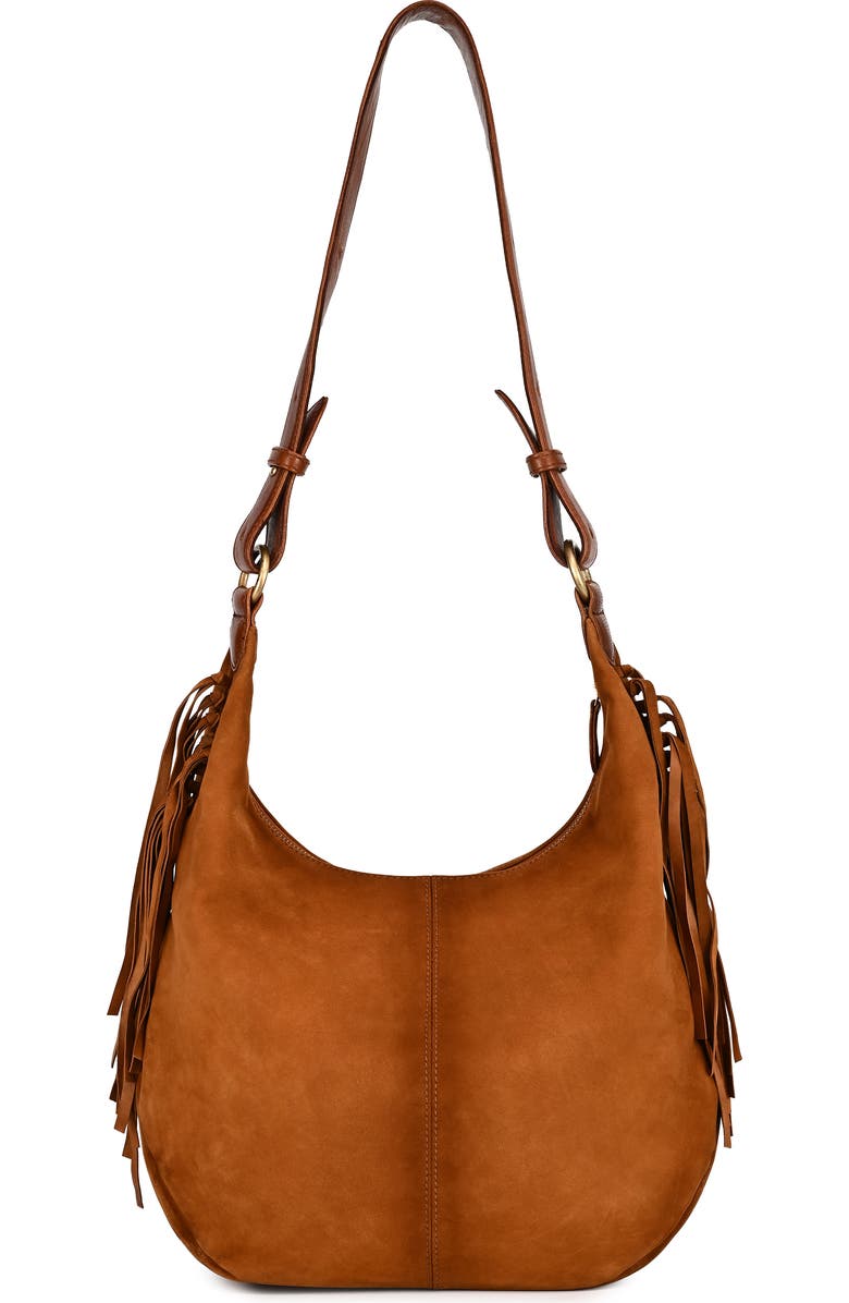 OLD TREND Hydrangea Large Vintage Ombre Shoulder Bag, Alternate, color, Cognac