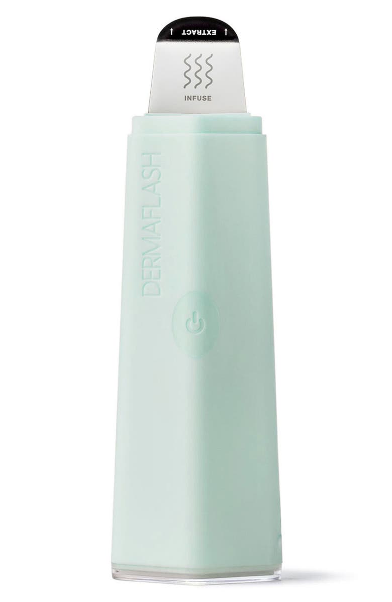 DERMAFLASH DERMAPORE+ Ultrasonic Pore Extractor + Skincare Infuser, Main, color, Seafoam