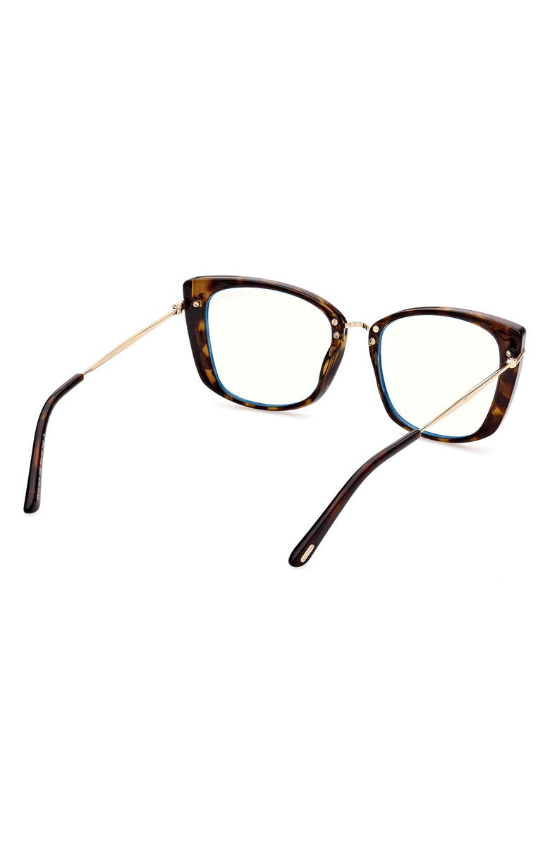 TOM FORD 53mm Cat Eye Blue Light Blocking Glasses, Alternate, color, Dhav