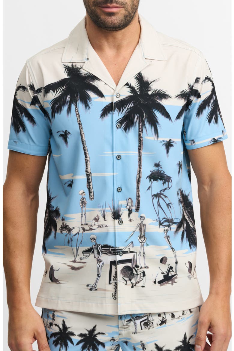 Sunburn Sonata Camp Shirt, Main, color, IVORY MULTI