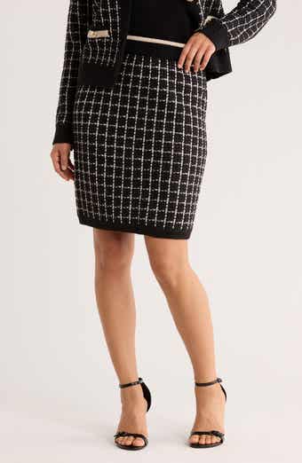 Ellen Tracy Plaid Stitch Skirt