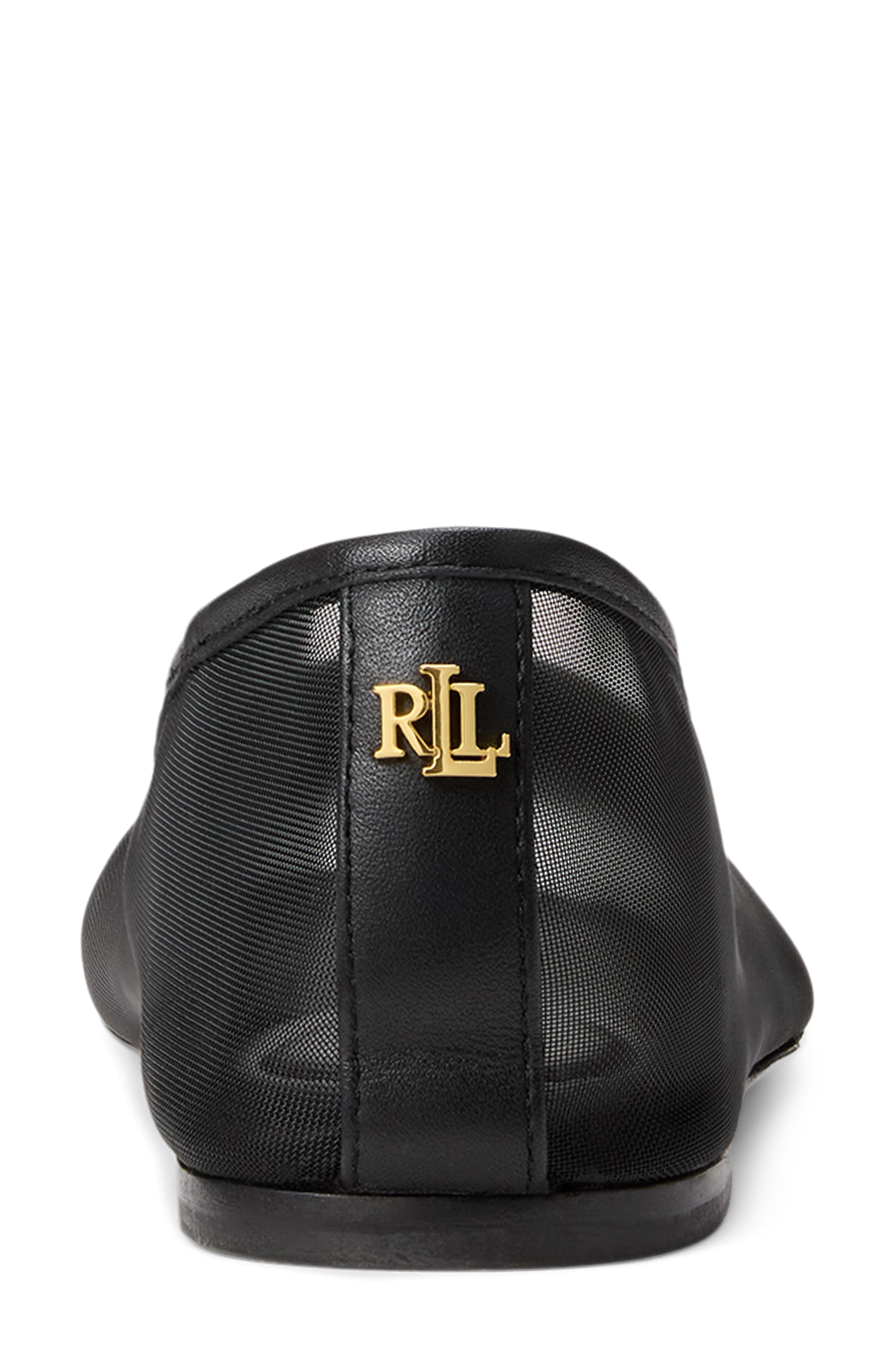 Ralph Lauren Jayna Mesh Ballet Flat, Alternate, color, Black
