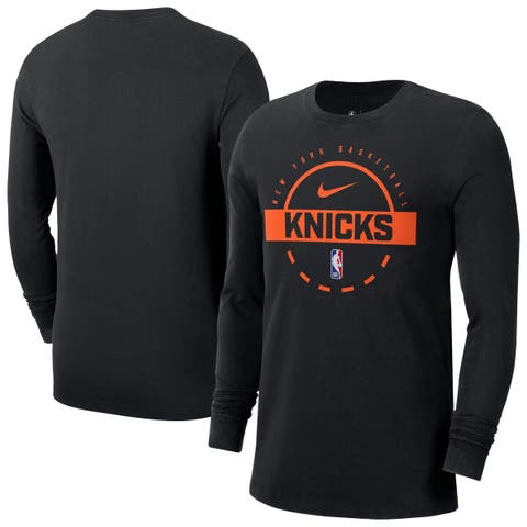 Men's Nike  Black New York Knicks Authentic Long Sleeve Practice T-Shirt