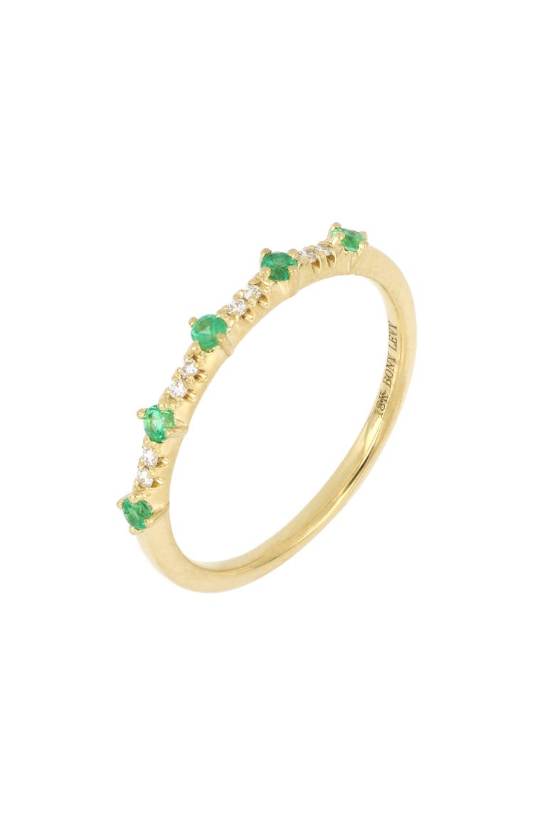 18K Gold El Mar Emerald Diamond Ring (Nordstrom Exclusive), Main, color, 18K YELLOW GOLD