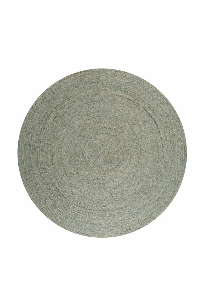 Zara Braided Coastal Cottage Round Jute Round Area Rug, Main, color, Gray