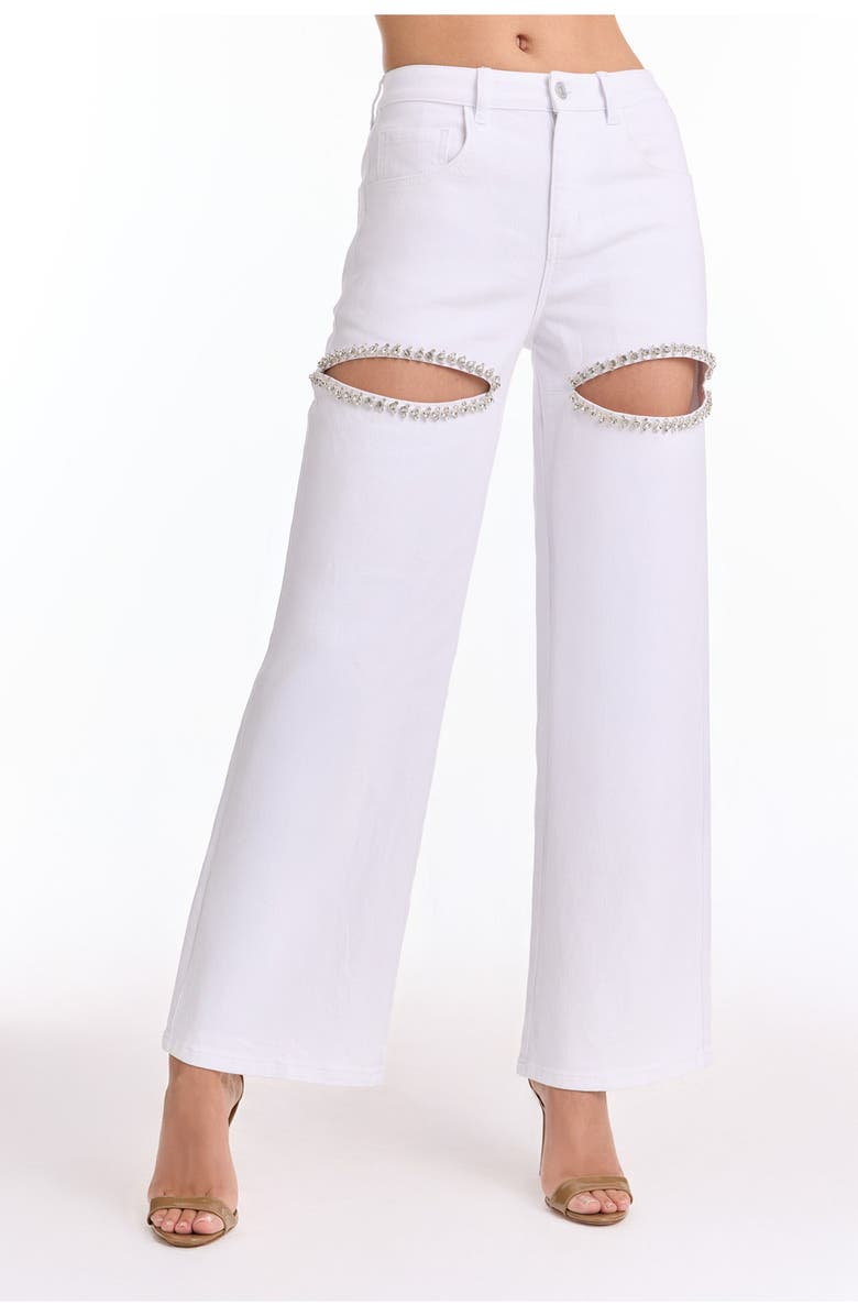 The Noli Shop Ivanka Crystal Jean, Main, color, White