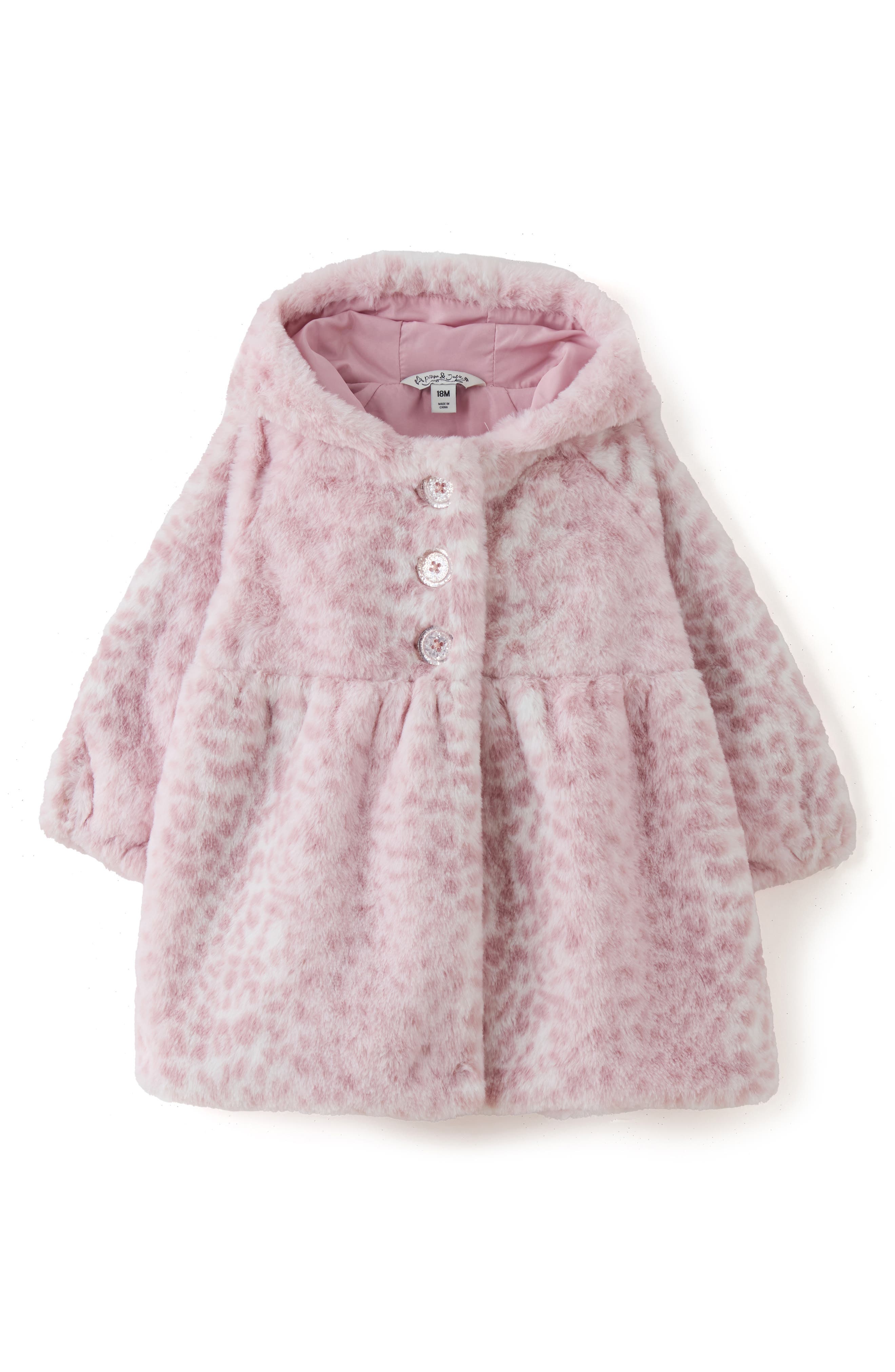 Pippa & Julie Leopard Faux Fur Hooded Coat | Nordstrom