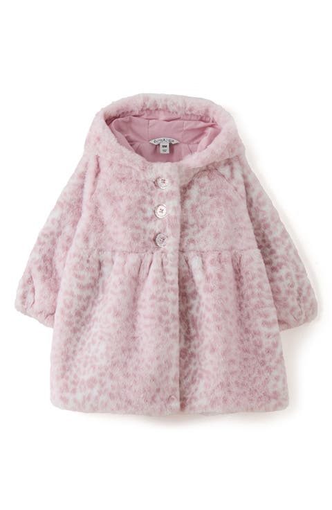 Leopard Faux Fur Hooded Coat