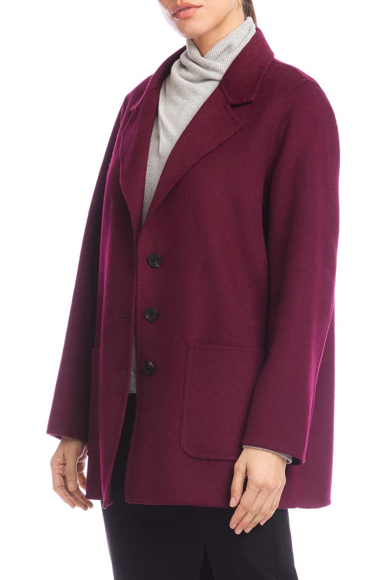 Oversize Brushed Wool Blend Blazer, Alternate, color, EGGPLANT