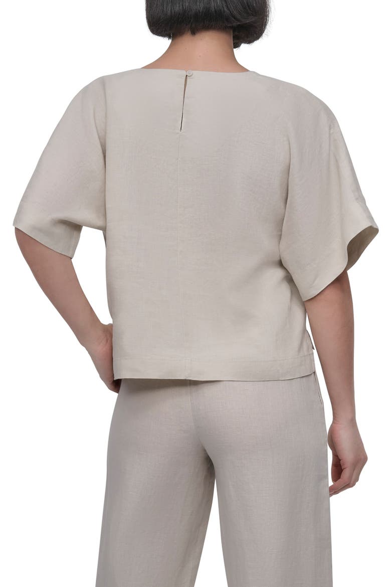 Drop Shoulder Boxy Linen Top, Alternate, color, NATURAL