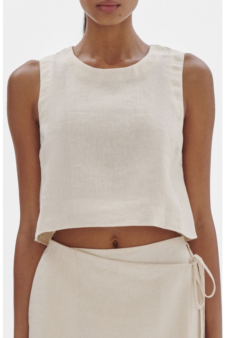 Sian Linen Top, Main, color, Chamomile