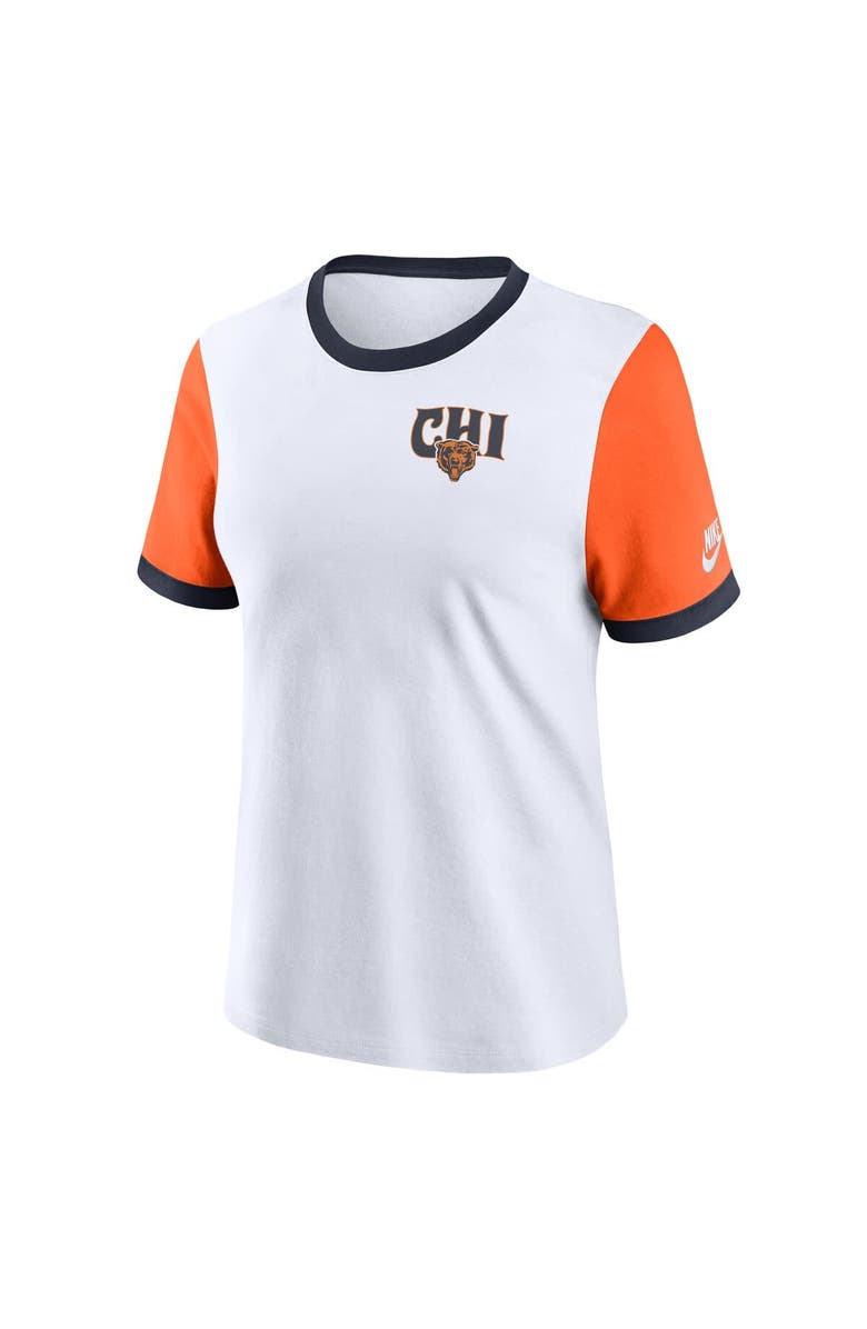Nike Women's Nike White Chicago Bears Rewind Ringer Tri-Blend T-Shirt, Alternate, color, White
