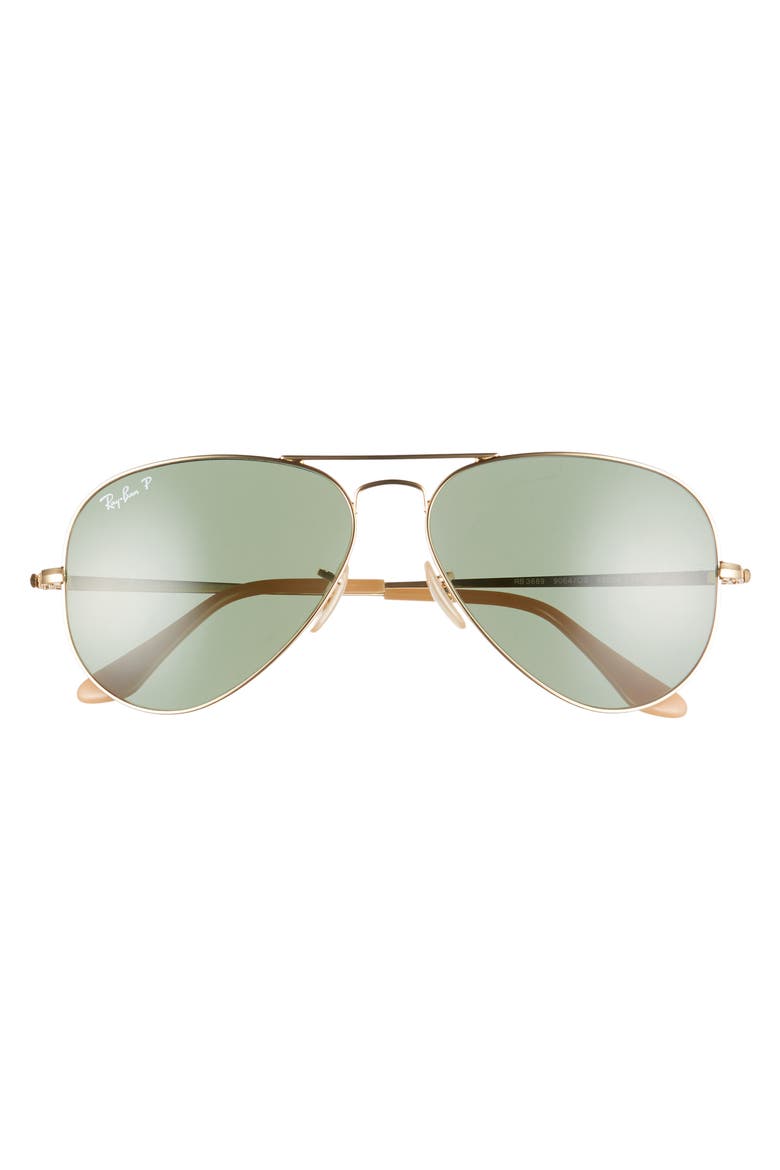 58mm Polarized Aviator Sunglasses, Alternate, color, GREEN