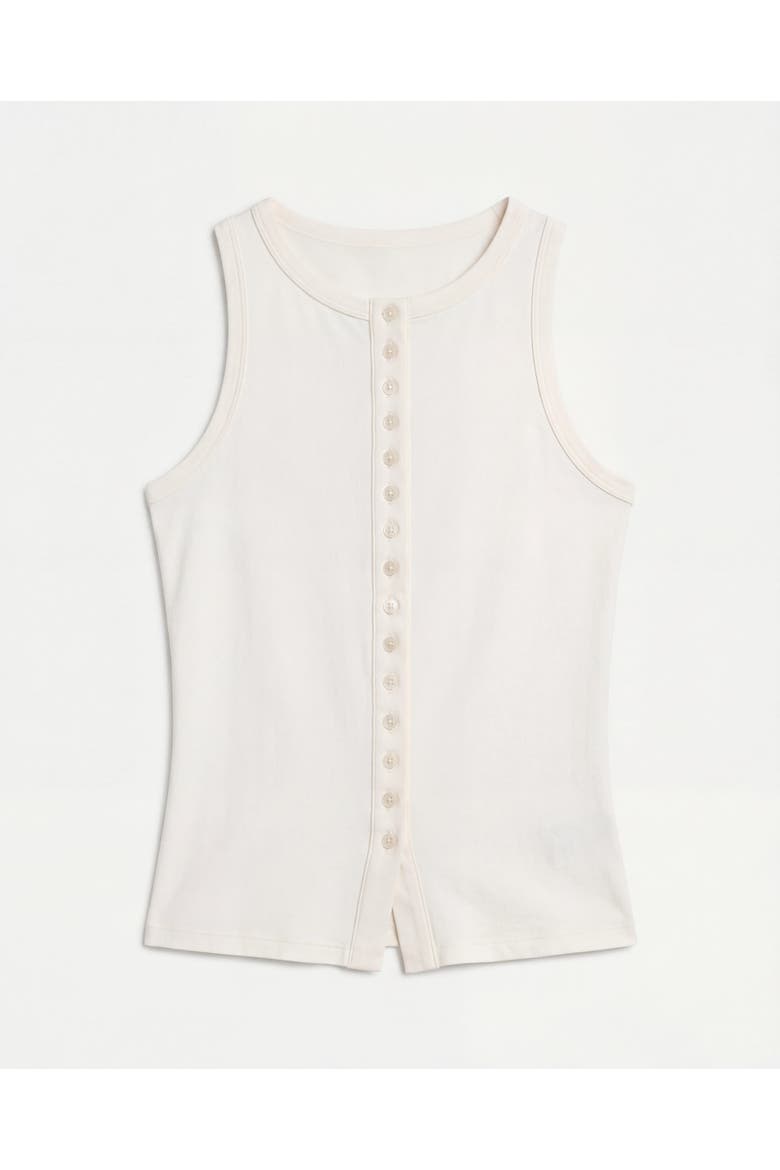 Essential Button Top, Alternate, color, Coconut Milk