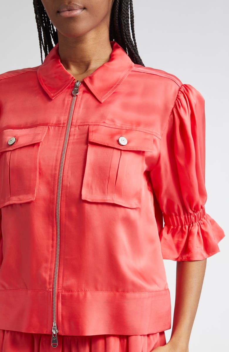 Cinq à Sept Holly Ruffle Sleeve Jacket, Alternate, color, Cherry Lemon