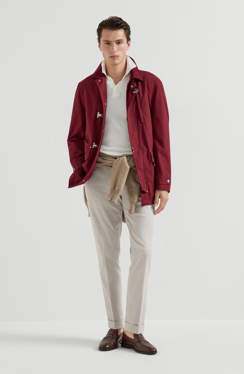 Brunello Cucinelli Rib knit polo, Alternate, color, Panama