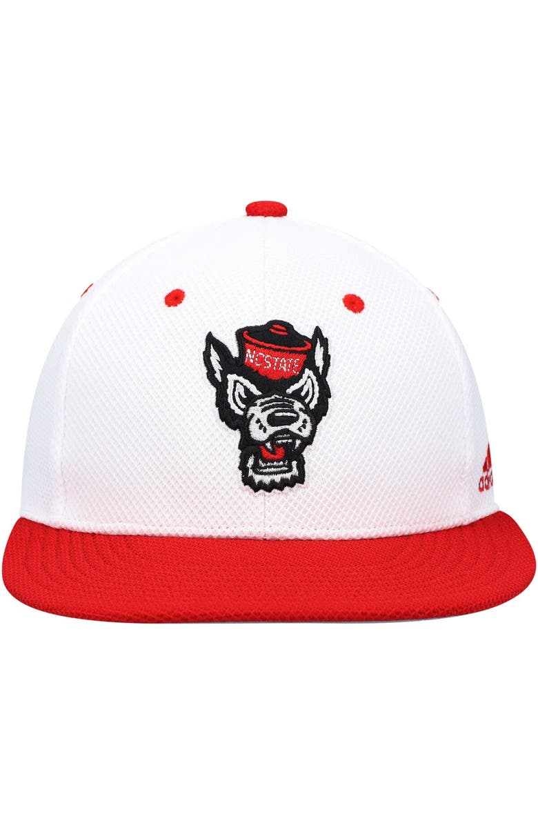 adidas Men's adidas White NC State Wolfpack On-Field Baseball Fitted Hat, Alternate, color, White
