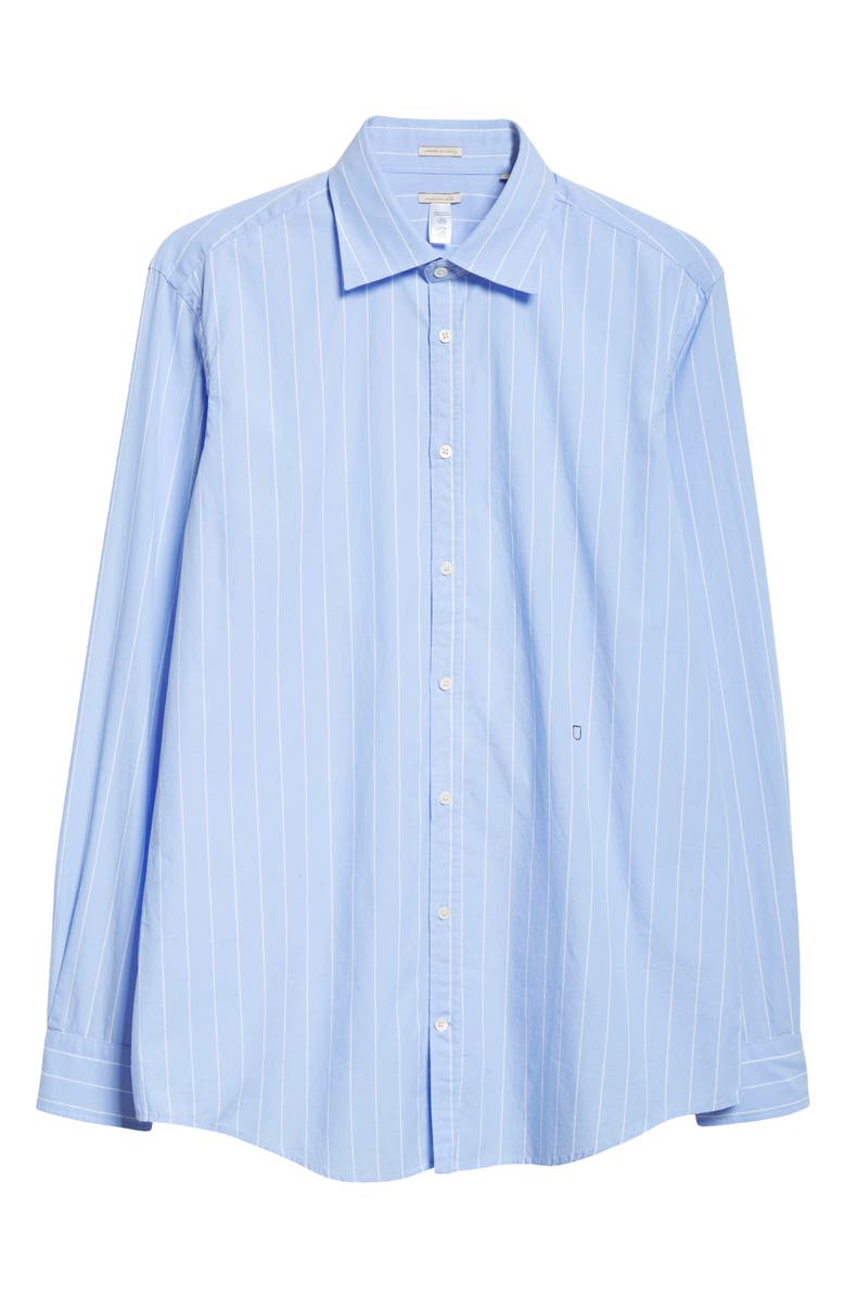 Massimo Alba Genova Stripe Button-Up Shirt, Alternate, color, Celeste