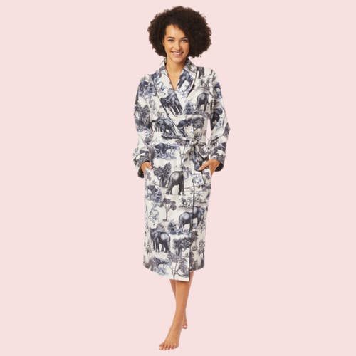 The Cat's Pajamas Luxe Pima Shawl Collar Robe In Brown