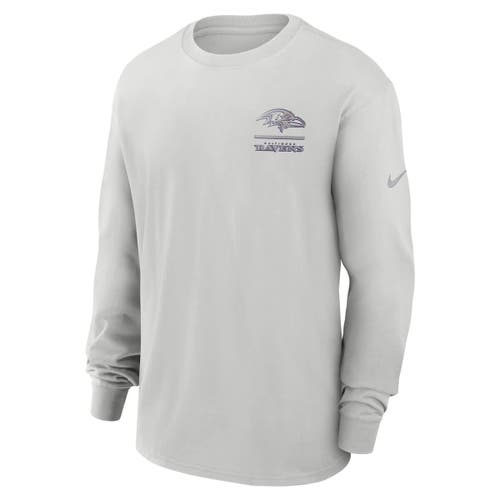 Nike Gray Baltimore Ravens Essential Heavy Max90 Long Sleeve T-shirt In Gray