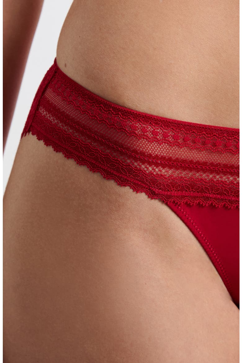 Aura Lace Hipster Briefs, Alternate, color, RED