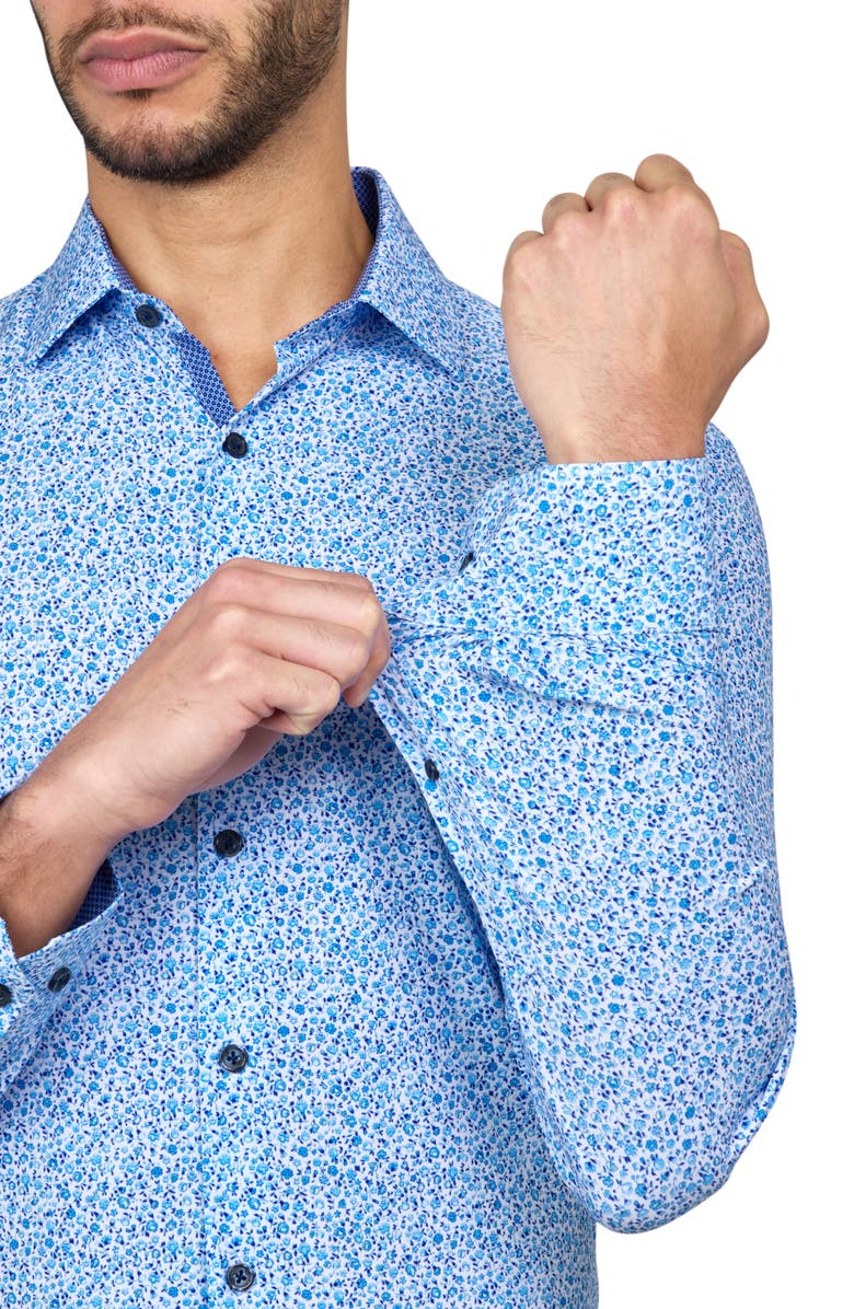 W.R.K Slim Fit Floral Print Recycled Performance Stretch Dress Shirt, Alternate, color,