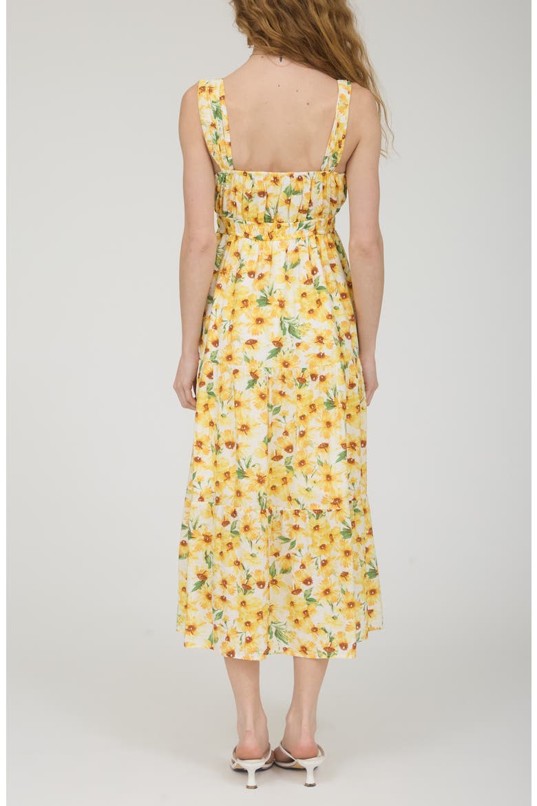 Tiered Midi Dress, Alternate, color, YELLOW/ IVORY