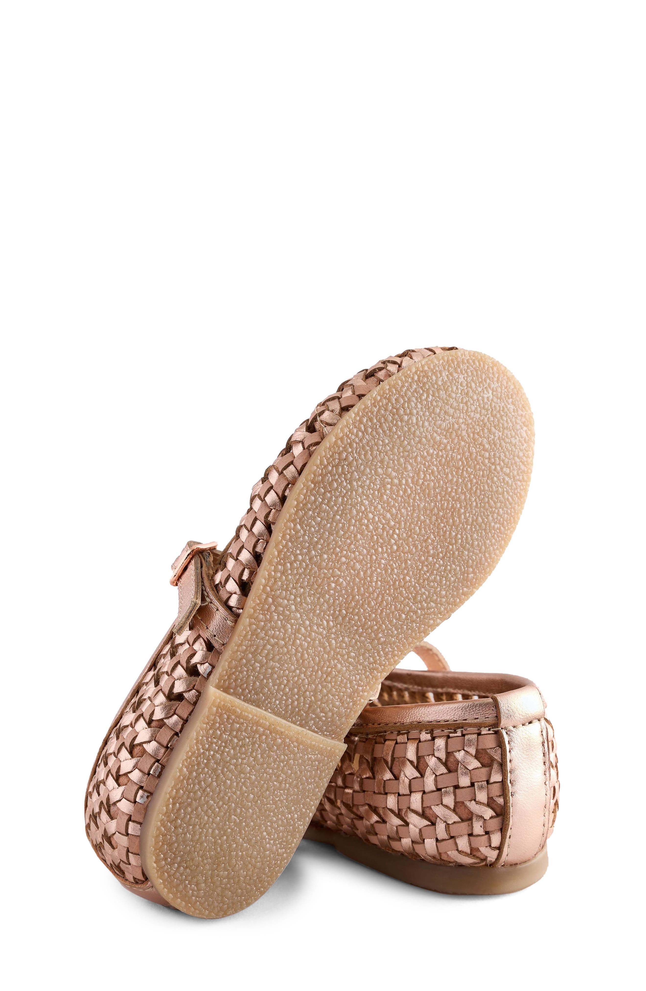 NEXT Kids' Woven Mary Jane Flat, Alternate, color, Rose Gold