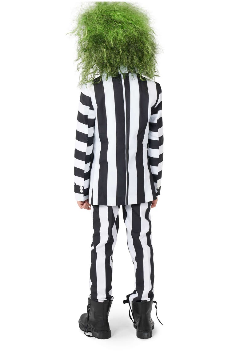 Kids' Beetlejuice Two-Piece Suit & Tie Set, Alternate, color, Black/White striped