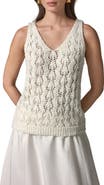 Donna Karan New York Double V-Neck Open Stitch Sweater Vest