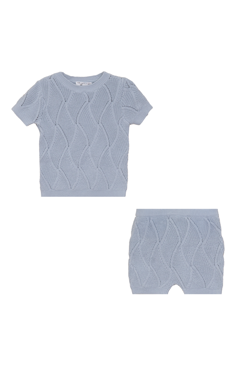 Little Fragile Boy Chunky Jersey Textured Short Sleeve Top and Shorts Set, Main, color, Blue