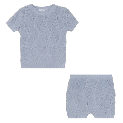 Boy Chunky Jersey Textured Short Sleeve Top and Shorts Set (Baby)
