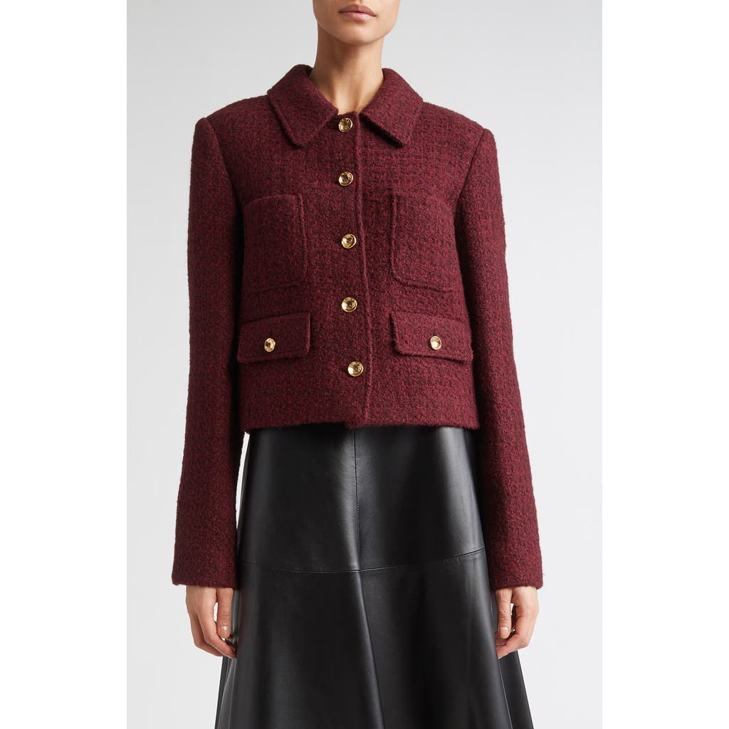 Altuzarra Astley Tweed Crop Jacket in Grenache  product