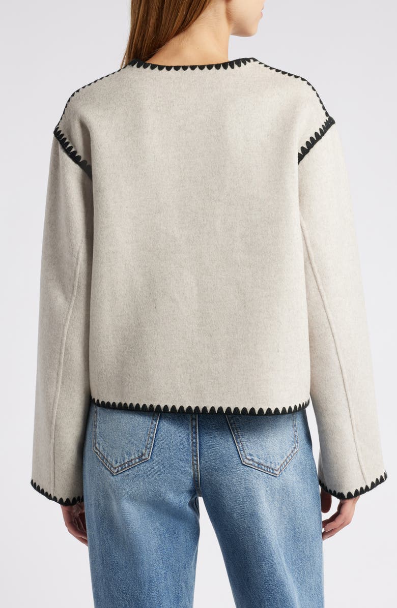 Rails Melanie Embroidered Detail Wool Blend Jacket, Alternate, color, Oatmeal