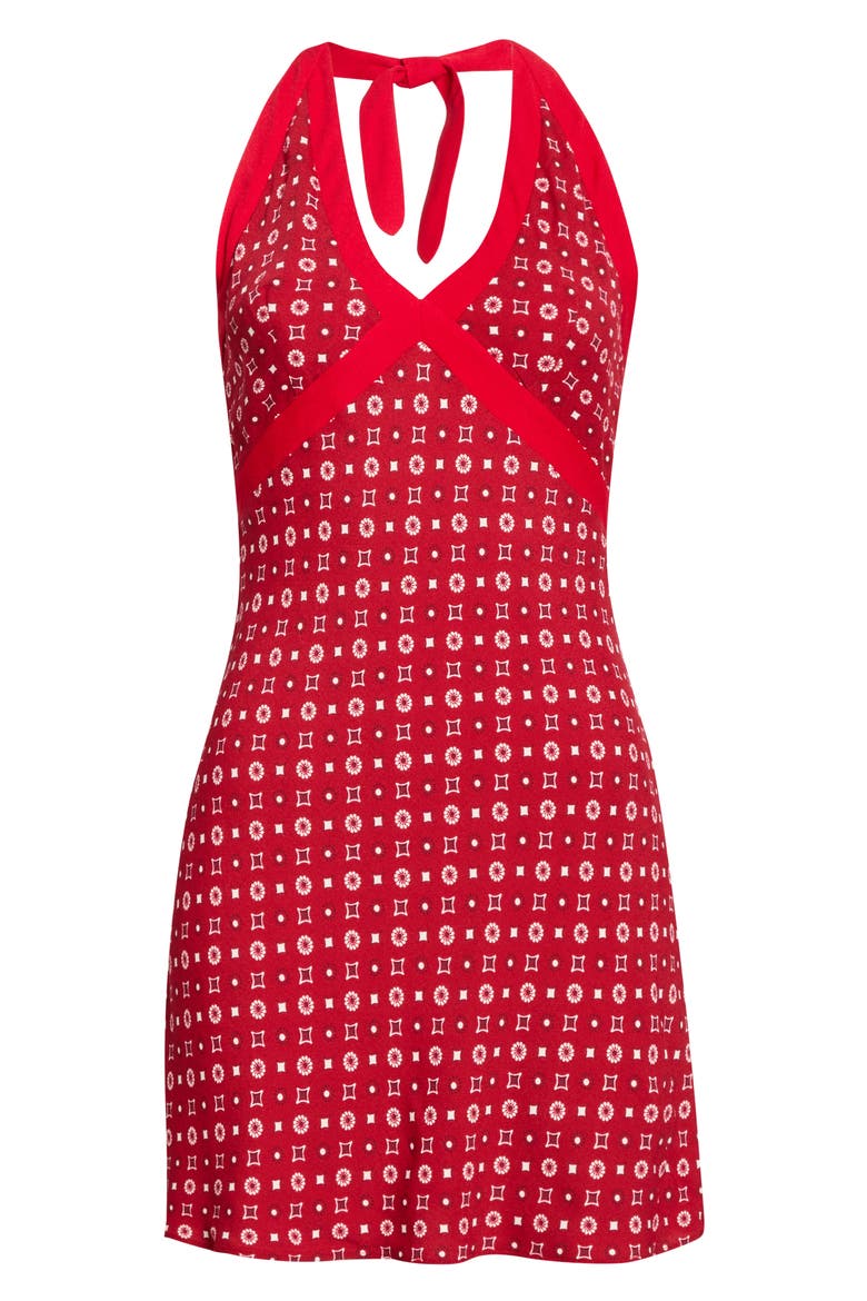 Wrenley Halter Minidress, Main, color, BANDANA