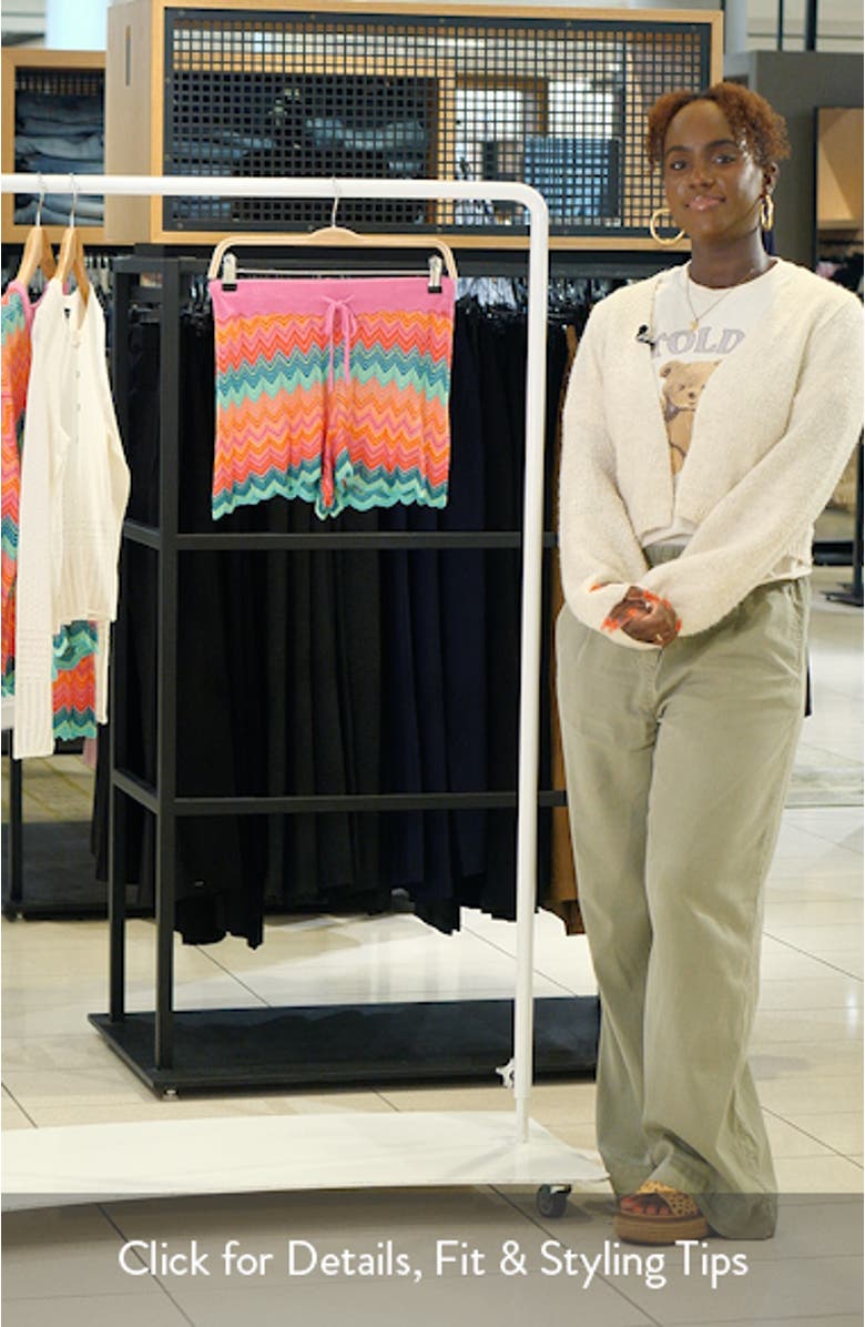 Balboa Knit Scallop Cover-Up Shorts, sales video thumbnail