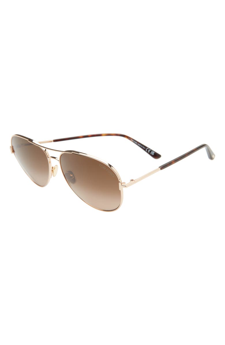 TOM FORD Clark 59mm Gradient Pilot Sunglasses, Alternate, color,