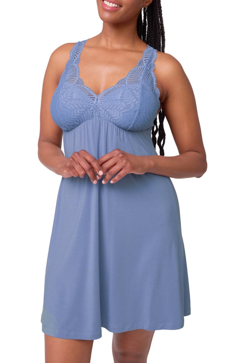 Fleur't Belle Poque Racerback Chemise, Alternate, color, Denim