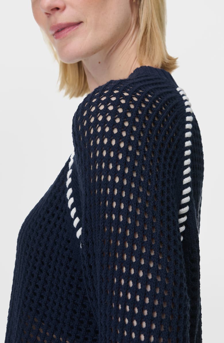 Sweaty Betty Tides High Whipstitch Open Knit Sweater, Alternate, color, Navy Blue