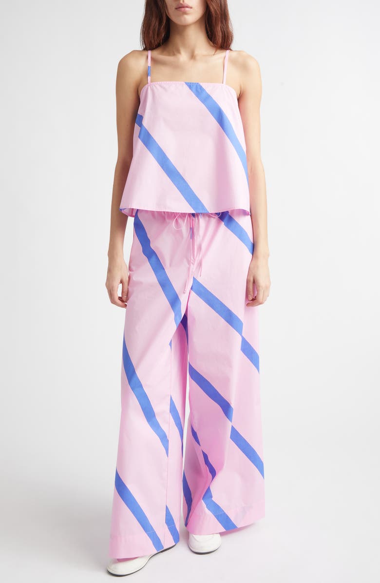 Marimekko Puoti Basso Wide Leg Stripe Pants, Alternate, color, Blue Pink