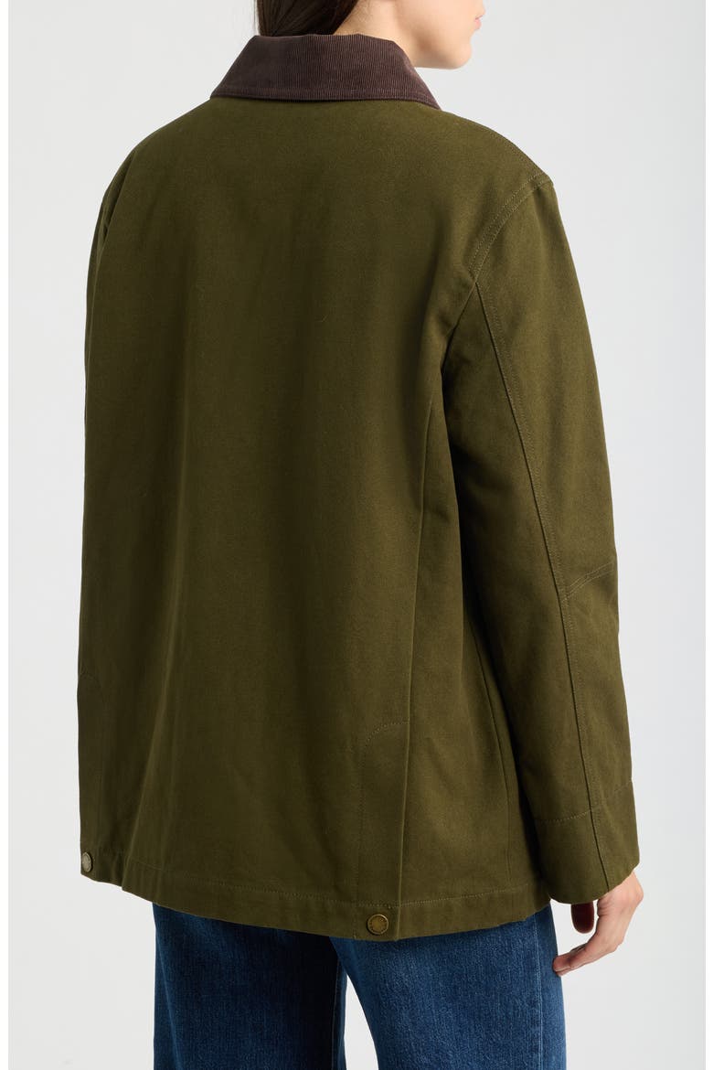 Cascades Canvas Barn Coat, Alternate, color, DARK OLIVE