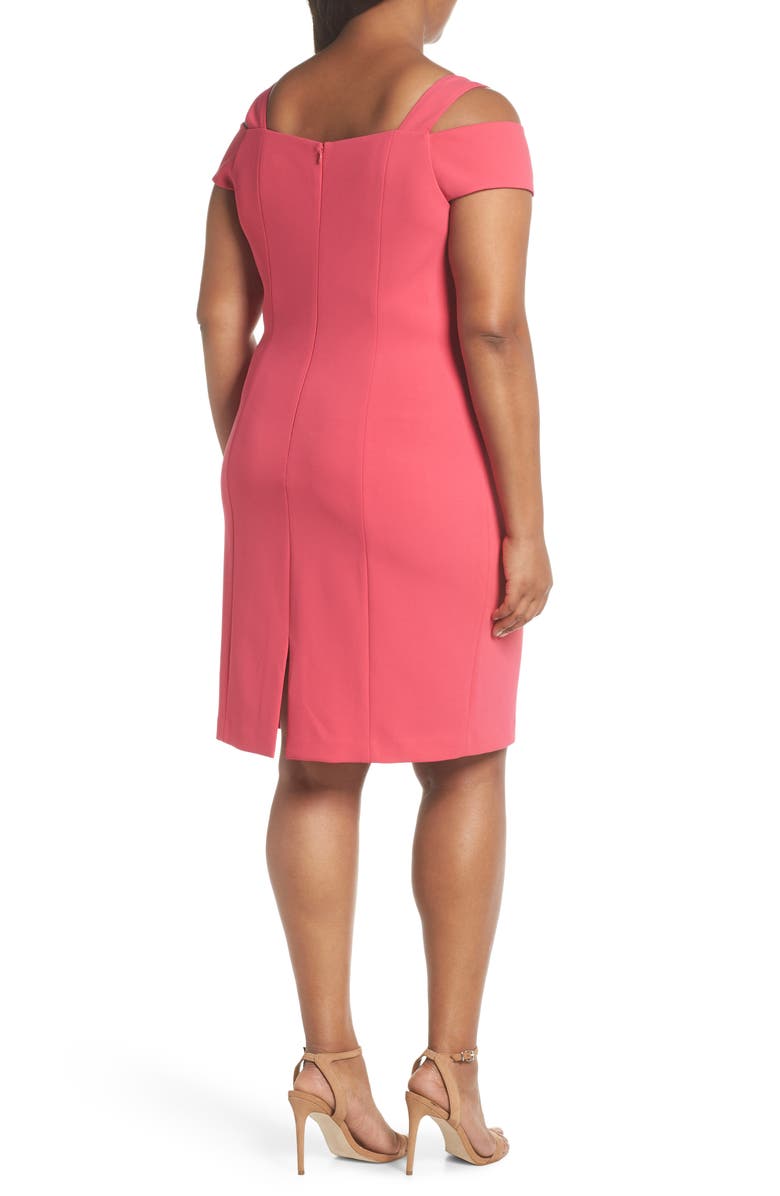 Eliza J Cold Shoulder Crepe Sheath Dress, Alternate, color,