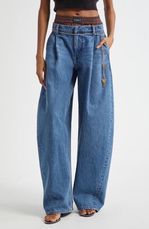Alexander Wang Pre-style Brief Waistband Denim Balloon Leg Jeans In Blue