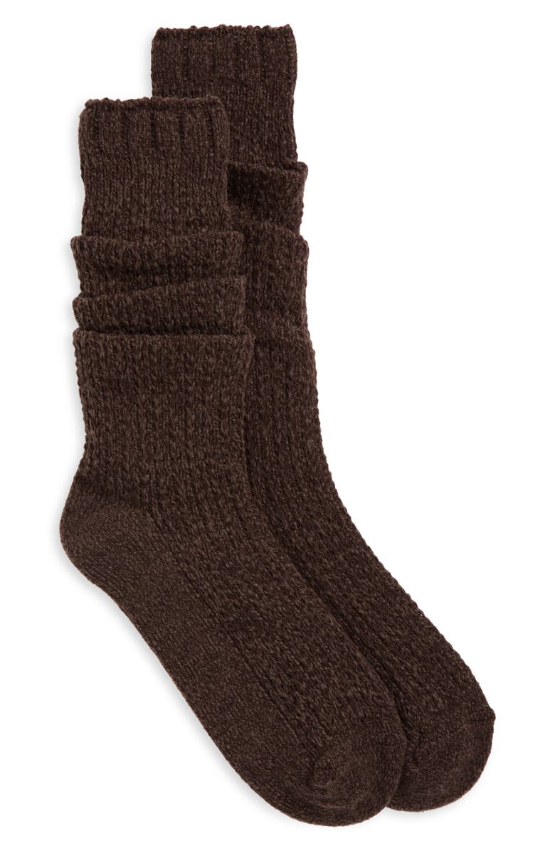 Free People Staple Slouch Socks, Alternate, color, Roasted Espresso