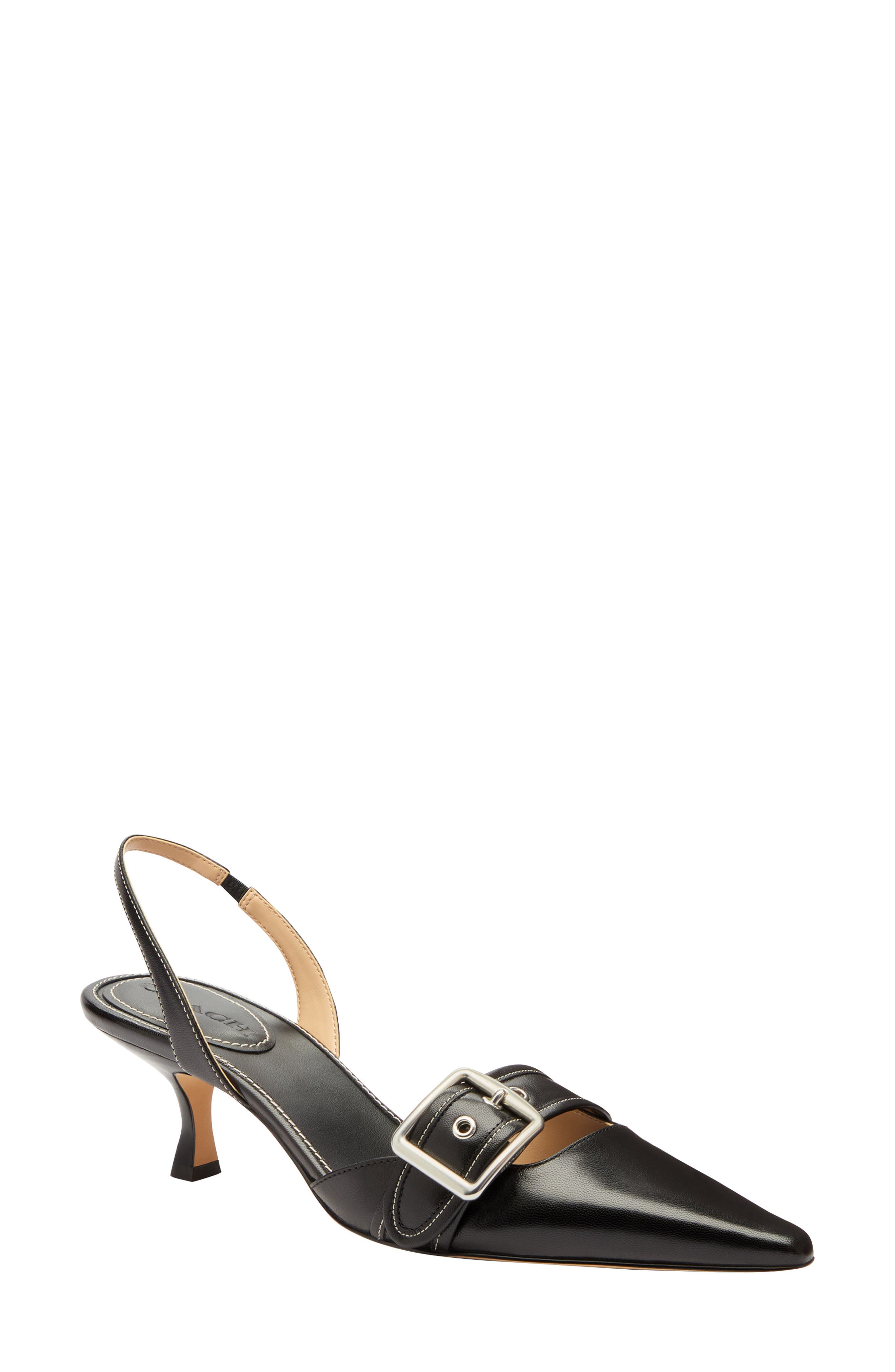 COACH Margot Slingback Pointed Toe Pump, Main, color, Black